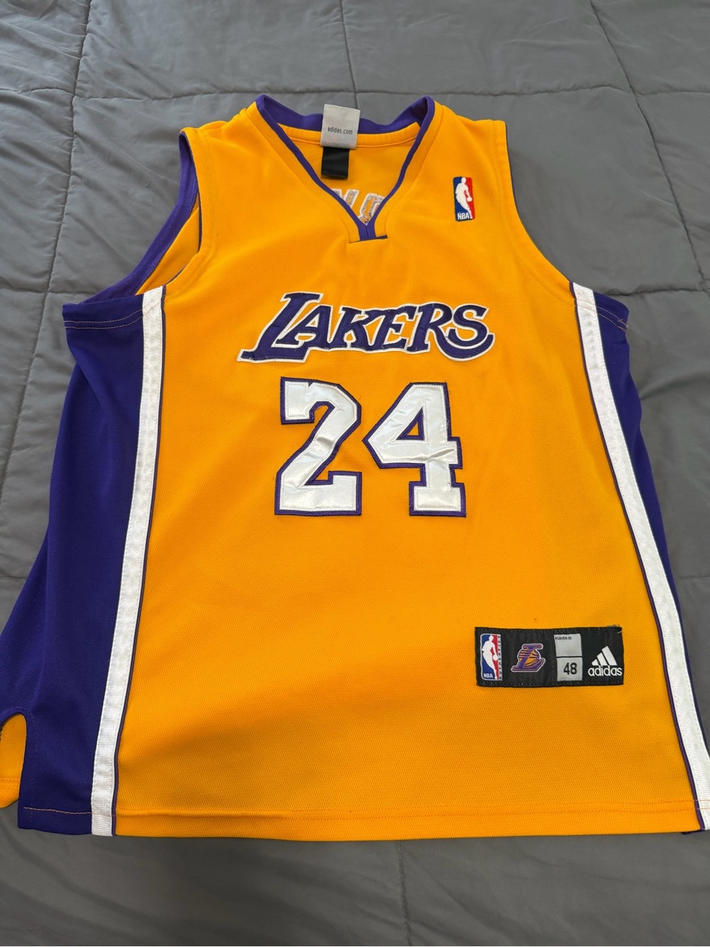 adidas Los Angeles Lakers #24 Jersey in Gold and Purple Kobe Bryant